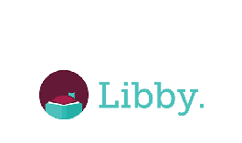 OverDrive and Libby logos on a light blue background; OverDrive in white text, Libby with an icon of a book and a character's head.