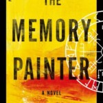 Book cover of The Memory Painter by Gwendolyn Womack. The background is a vivid blend of yellow and orange with bold, black text. A white abstract geometric design appears on the right side.